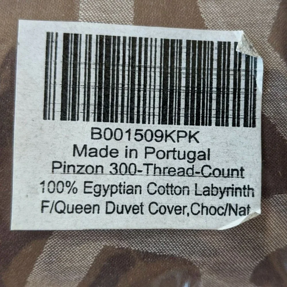 Pinzon 300 Thread Count 100% Cotton Labyrinth 3Pcs Duvet Full/Quinn 2 Shams NEW